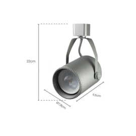 SPOT DE TRILHO USUAL Ø7,8X22CM ALUMÍNIO E ABS PRATA | SKYLIGHT SKY-012SL SPOT DE TRILHO USUAL Ø7,8X22CM ALUMÍNIO E ABS PRATA | SKYLIGHT SKY-012SL