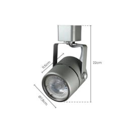 SPOT DE TRILHO USUAL Ø7,8X22CM ALUMÍNIO E ABS PRATA | SKYLIGHT SKY-016SL SPOT DE TRILHO USUAL Ø7,8X22CM ALUMÍNIO E ABS PRATA | SKYLIGHT SKY-016SL