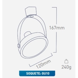 SPOT DISCO PARA TRILHO 1XAR111 BRANCO | PIX 36506047 SPOT DISCO PARA TRILHO 1XAR111 BRANCO | PIX 36506047