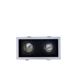 SPOT EMBUTIR DUPLO RECUADO PARA LÂMPADA MR16 9,8X19CM ABS BRANCO/PRETO | MOON 1060298
