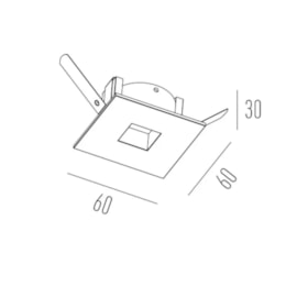 SPOT EMBUTIR FACE PLANA SIMPLES 1L GU10 MINI DICRÓICA 60X60X30MM | INTERLIGHT IL0097-GZ-BMTX