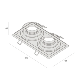 SPOT EMBUTIR RECUADO ORIENTÁVEL DUPLO 21CM MR16 | INTERLIGHT IL 4717-BMTX SPOT EMBUTIR RECUADO ORIENTÁVEL DUPLO 21CM MR16 | INTERLIGHT IL 4717-BMTX