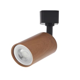 SPOT HOLZI P/ TRILHO MR16 IMBUIA/PT ALUMINIO | NORDECOR 6604