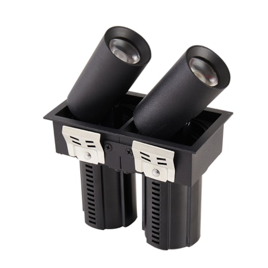 SPOT LED AIVA DUO EMBUTIR IRC97 2700K 2*7W PRETO | NORDECOR 6482 SPOT LED AIVA DUO EMBUTIR IRC97 2700K 2*7W PRETO | NORDECOR 6482