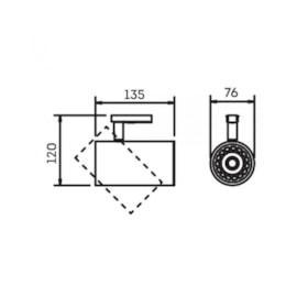 SPOT LISSE COM ADAPTADOR 1 AR70 LED 76X135X120MM | NEWLINE IN50945