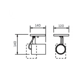 SPOT LISSE II COM CANOPLA 1 AR70 LED 140X120X140MM | NEWLINE IN55645