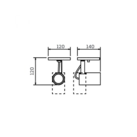 SPOT LISSE II COM CANOPLA 1 PAR16 LED 120X140X120MM | NEWLINE IN55625