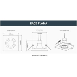 SPOT/LUMINÁRIA DE EMBUTIR QUADRADO FACE PLANA AR111 17X17CM PRETO | SAVEENERGY SE-330.1067 SPOT/LUMINÁRIA DE EMBUTIR QUADRADO FACE PLANA AR111 17X17CM PRETO | SAVEENERGY SE-330.1067
