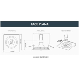 SPOT/LUMINÁRIA DE EMBUTIR QUADRADO FACE PLANA AR70 13X13CM BRANCO | SAVEENERGY SE-330.1047 SPOT/LUMINÁRIA DE EMBUTIR QUADRADO FACE PLANA AR70 13X13CM BRANCO | SAVEENERGY SE-330.1047