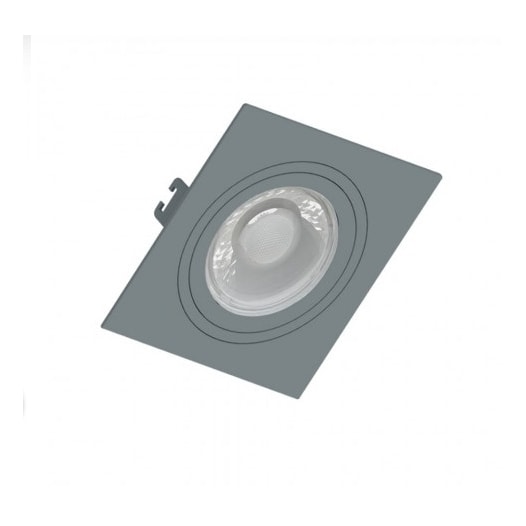 SPOT/LUMINÁRIA DE EMBUTIR QUADRADO FACE PLANA AR70 CINZA 130X130MM | SAVEENERGY SE-330.2505