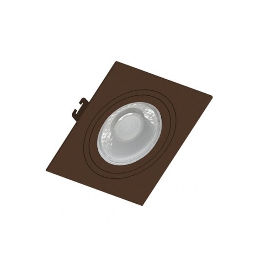 SPOT/LUMINÁRIA DE EMBUTIR QUADRADO FACE PLANA AR70 MARROM 130X130MM | SAVEENERGY SE-330.2521