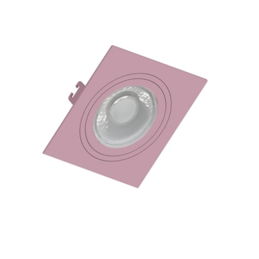 SPOT/LUMINÁRIA DE EMBUTIR QUADRADO FACE PLANA AR70 PINK 130X130MM | SAVEENERGY SE-330.2495