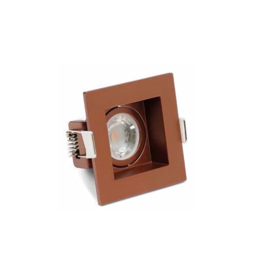 SPOT/LUMINÁRIA DE EMBUTIR QUADRADO FACE PLANA MINI DICROICA  COBRE 70x70MM | SAVEENERGY SE-330.1872