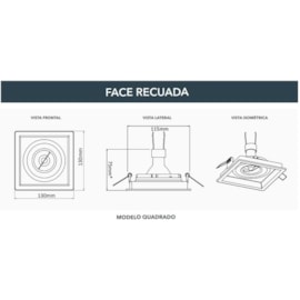 SPOT/LUMINÁRIA DE EMBUTIR QUADRADO RECUADO AR70 13X13CM PRETO | SAVEENERGY SE-330.1052 SPOT/LUMINÁRIA DE EMBUTIR QUADRADO RECUADO AR70 13X13CM PRETO | SAVEENERGY SE-330.1052