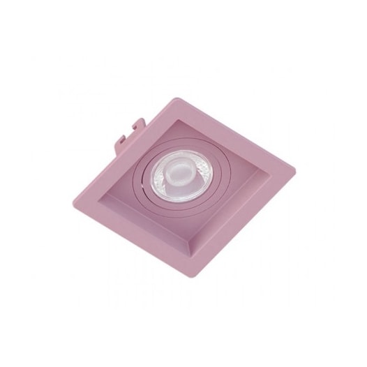 SPOT/LUMINÁRIA DE EMBUTIR QUADRADO RECUADO AR70 ROSA 130X130MM | SAVEENERGY SE-330.2496