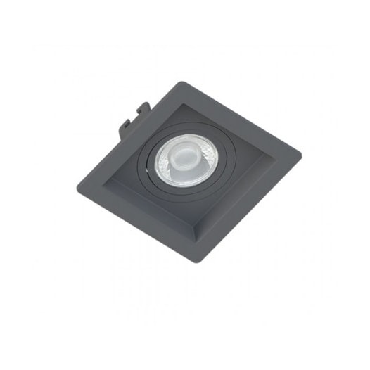 SPOT/LUMINÁRIA DE EMBUTIR QUADRADO RECUADO MINI DICROICA CINZA 7X7CM | SAVEENERGY SE-330.2470