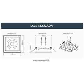 SPOT/LUMINÁRIA DE EMBUTIR QUADRADO RECUADO PAR16/DICROICA 10X10CM BRANCO E PRETO | SAVEENERGY SE-330.1197 SPOT/LUMINÁRIA DE EMBUTIR QUADRADO RECUADO PAR16/DICROICA 10X10CM BRANCO E PRETO | SAVEENERGY SE-330.1197