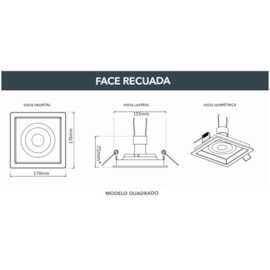 SPOT/LUMINÁRIA DE EMBUTIR QUADRADO RECUADO PAR30 17X17CM BRANCO E PRETO | SAVEENERGY SE-330.1203 SPOT/LUMINÁRIA DE EMBUTIR QUADRADO RECUADO PAR30 17X17CM BRANCO E PRETO | SAVEENERGY SE-330.1203