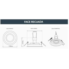 SPOT/LUMINÁRIA DE EMBUTIR REDONDO RECUADO AR111 Ø17CM BRANCO E PRETO | SAVEENERGY SE-330.1206