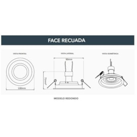 SPOT/LUMINÁRIA DE EMBUTIR REDONDO RECUADO PAR16/DICROICA Ø10CM BRANCO E PRETO | SAVEENERGY SE-330.1198