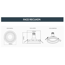 SPOT/LUMINÁRIA DE EMBUTIR REDONDO RECUADO PAR20 Ø13CM PRETO | SAVEENERGY SE-330.1046 SPOT/LUMINÁRIA DE EMBUTIR REDONDO RECUADO PAR20 Ø13CM PRETO | SAVEENERGY SE-330.1046