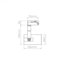 SPOT P/ TRILHO FLOW MR16 PRETO | STELLA SD1940PTO