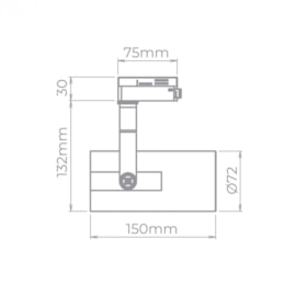 SPOT P/ TRILHO FLOW PAR20 PRETO | STELLA SD1950PTO