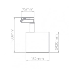 SPOT P/ TRILHO ZYLINDER AR111 PRETO | STELLA SD1750PTO