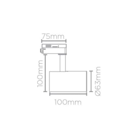 SPOT P/ TRILHO ZYLINDER MR16 BRANCO | STELLA SD1710BR