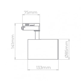 SPOT P/ TRILHO ZYLINDER PAR20 PRETO | STELLA SD1720PTO