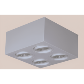 SPOT SOBREPOR QUADRADO 25X25X12CM 4X PAR20 E27 ALUMÍNIO | BELLUCE G1120/4