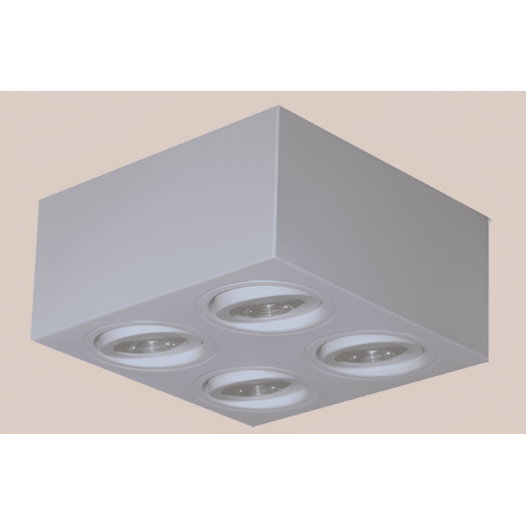 SPOT SOBREPOR QUADRADO 25X25X12CM 4X PAR20 E27 ALUMÍNIO | BELLUCE G1120/4