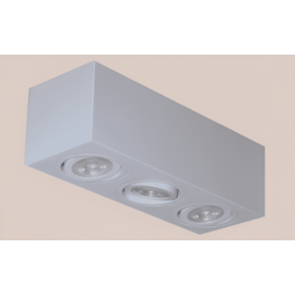 SPOT SOBREPOR RETANGULAR 13,3X37,2X12CM 3X PAR20 E27 ALUMÍNIO | BELLUCE G1120/3