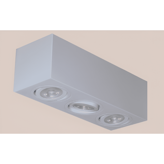 SPOT SOBREPOR RETANGULAR 13,3X37,2X8,5CM 3X AR70 GZ10 ALUMÍNIO | BELLUCE G1170/3