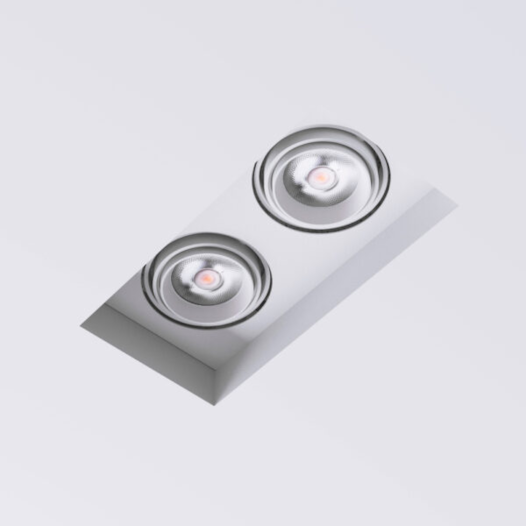 TETO EMBUTIR INJETADO ORIENTÁVEL 2X DICRÓICA 20,6X12,3X6CM ALUMÍNIO BRANCO E PRETO | DIMLUX 1400/2 TETO EMBUTIR INJETADO ORIENTÁVEL 2X DICRÓICA 20,6X12,3X6CM ALUMÍNIO BRANCO E PRETO | DIMLUX 1400/2