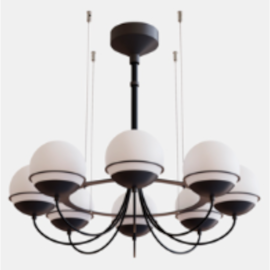 TETO PENDENTE ALUMÍNIO E VIDRO LEITOSO 8X HALOPIN ATÉ 4W 67,4X100CM FIO CARAMELO | DIMLUX ML-446-FCA TETO PENDENTE ALUMÍNIO E VIDRO LEITOSO 8X HALOPIN ATÉ 4W 67,4X100CM FIO CARAMELO | DIMLUX ML-446-FCA