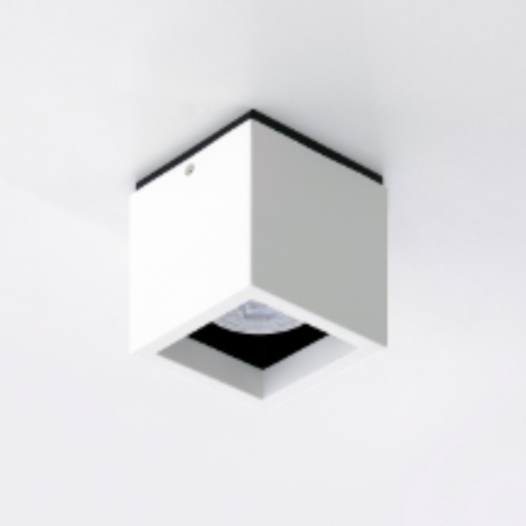 TETO SOBREPOR 1X DICRÓICA GU10 8X8X8,8CM ALUMÍNIO PRETO E BRANCO | DIMLUX 410 TETO SOBREPOR 1X DICRÓICA GU10 8X8X8,8CM ALUMÍNIO PRETO E BRANCO | DIMLUX 410